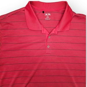 Adidas golf coral striped Polo shirt Men's Size 2XL